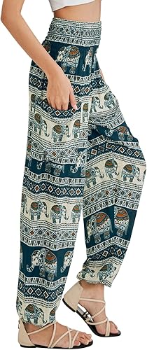 Miniatura 2 de Joob Joob - Pantalón de pijama de viaje para mujer, cómoda, estilo holgado, para yoga, diseño bohemio de elefante cónico
