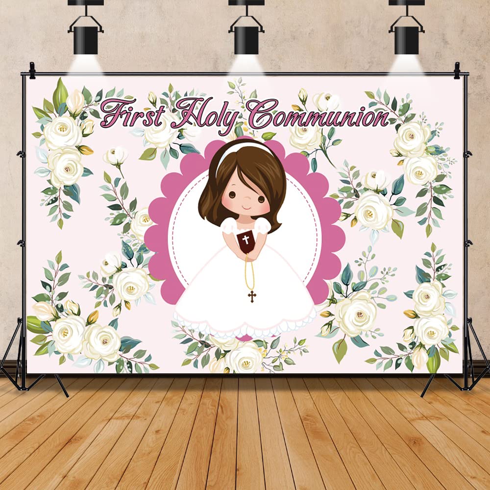 Buy Leyiyi 7x5ft First Holy Communion Party Backdrop Girl Baptism Party Christening Photography
