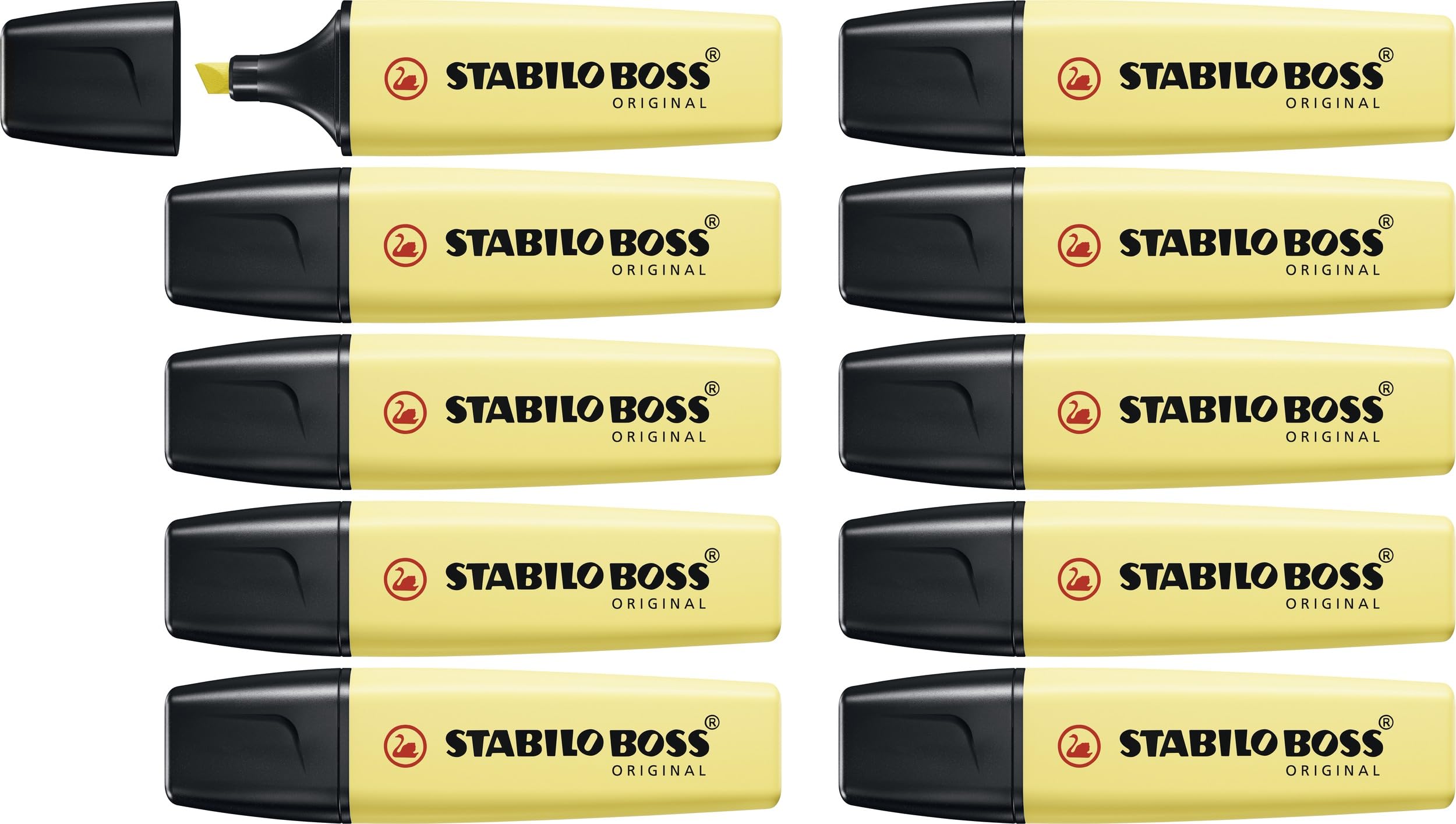 STABILOHighlighter BOSS ORIGINAL Pastel - Pack of 10 - Milky Yellow