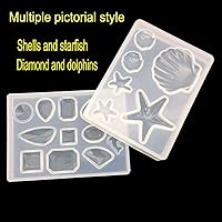 Vista 4 de Molde de silicona de concha de estrella de mar de delfín de diamante, para dulces, chocolate, pastel, magdalenas, decoración, arcilla de resina