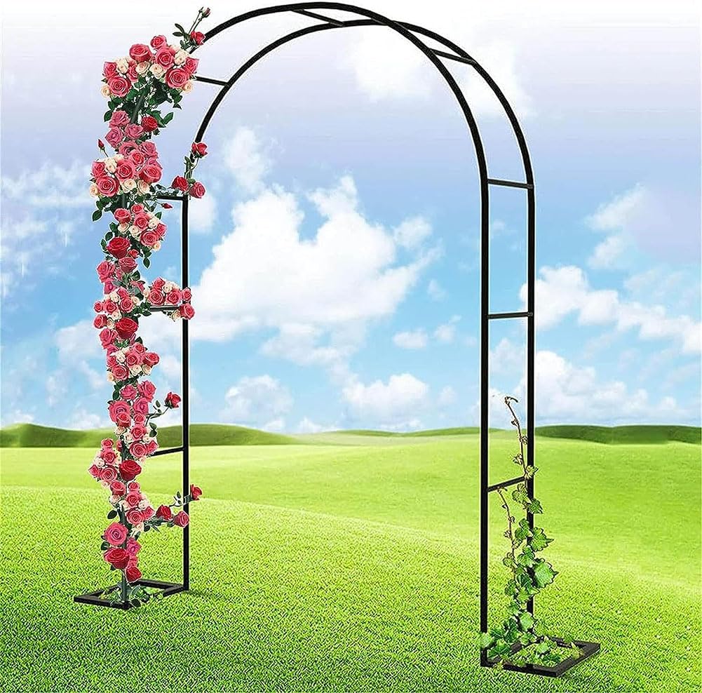 Arco de jardín de metal verde y adaptable para evitar la caída de enredaderas