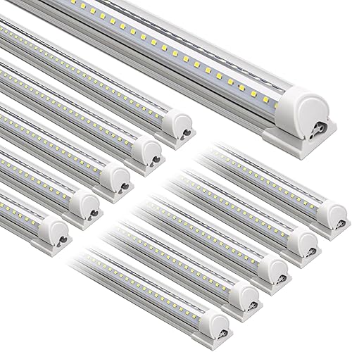 Miniatura 15 de Barrina T8 Luz LED para Taller 4 Pies, 40W 5500LM 5000K, Cubierta Transparente, Luces de Techo para Garaje, Lámpara LED en Forma de V, Luces de