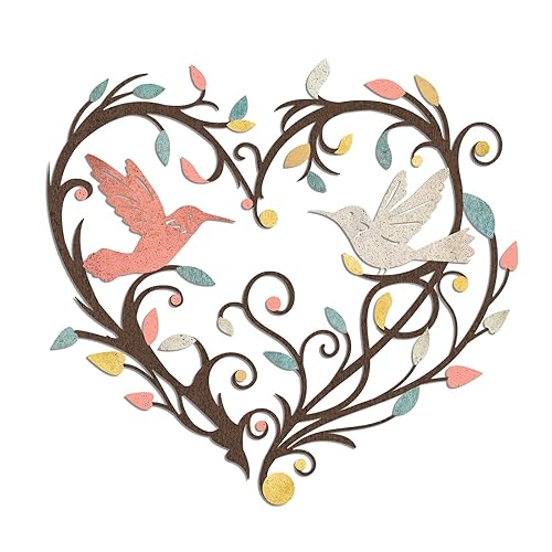 Vineland Metal Hummingbird Wall Art, 11.6" x 11" Heart Shaped