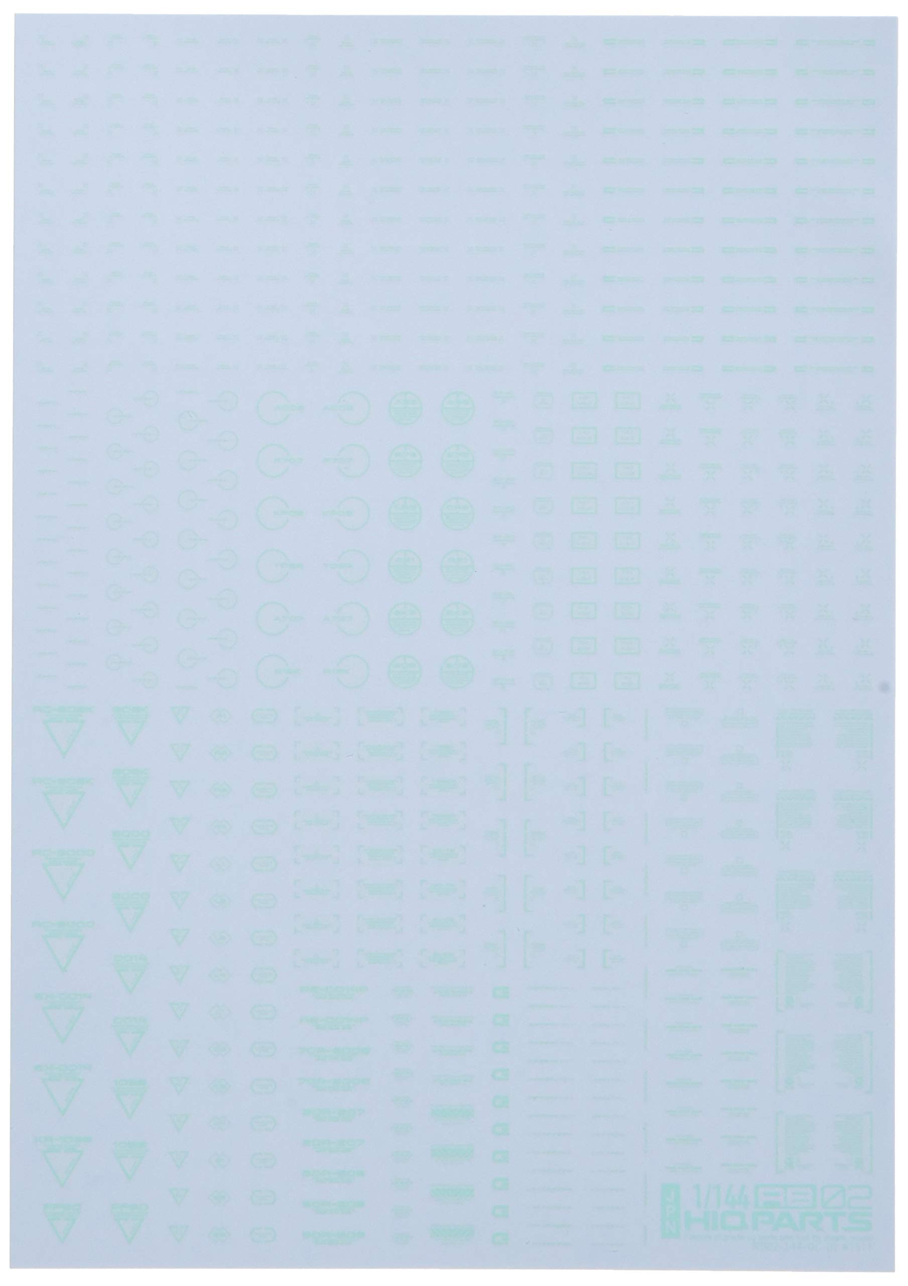 Decal RB02 caution pastel Mint 1/144 personnalisez votre robot de collection sur votre bureau