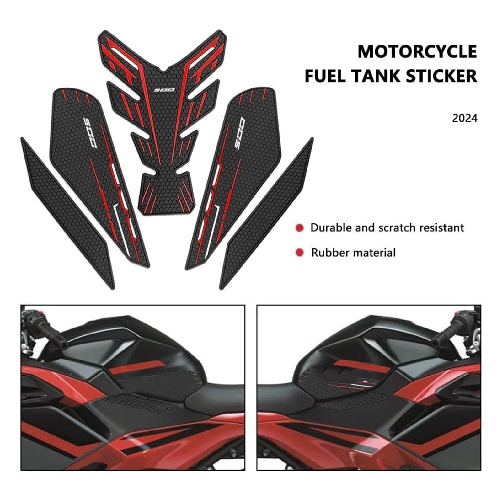 Motorrad Rutschfeste Seite Kraftstofftank Aufkleber Pad Für Kawasaki Für NINJA 500 SE 2024 2025(Color6)