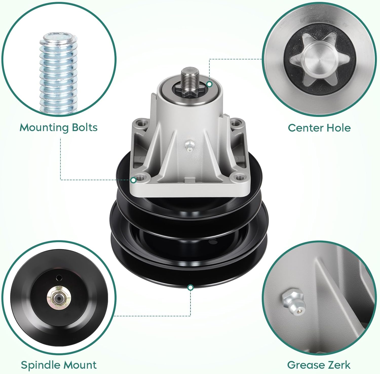 46'' Deck Rebuild Kit for MTD White GT205 LT 946G 4600H Toro LX 460 465 466,Spindle 918-0430, 112-0311 112-0383, Blade 112-0304 112-0302 79'' Belt 112-0317 954-0349