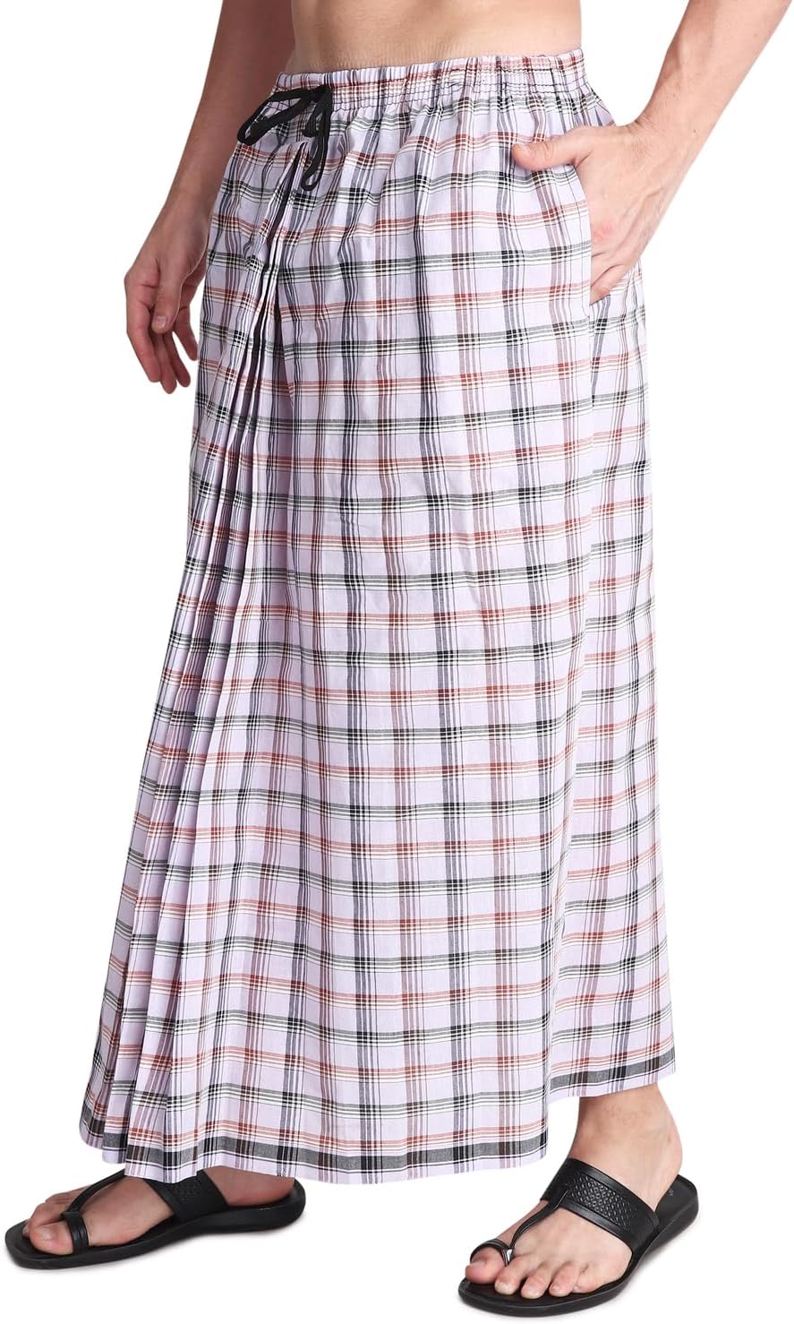 Gowri Tex Elastic Premium Lungi with Dual Packet Pack of 1