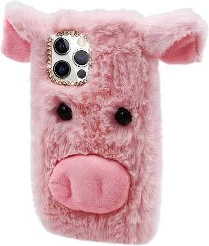 Miniatura 3 de Funda de cerdo para Samsung Galaxy S20 FE, bonita funda protectora de peluche en 3D de dibujos animados de cerdito divertida y esponjosa, suave, de