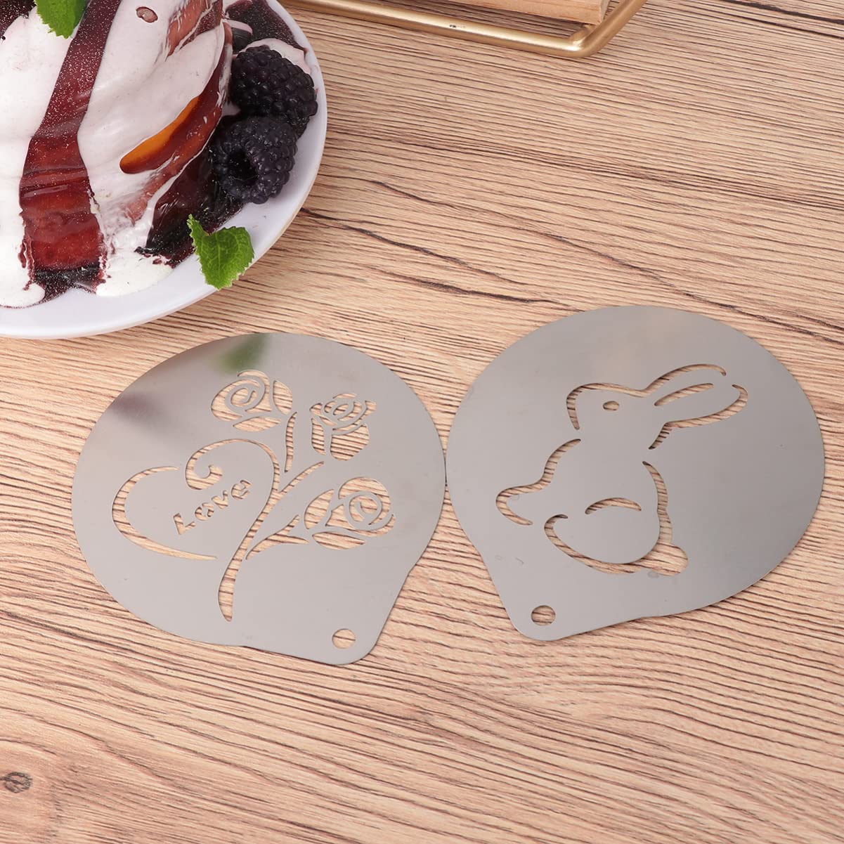 Amosfun 3 Juegos 6 Piezas Plantillas De Café Plantilla De Café Con Leche s De Capuchino Latte De Latte Art s Para Decorar Cafe De Silver