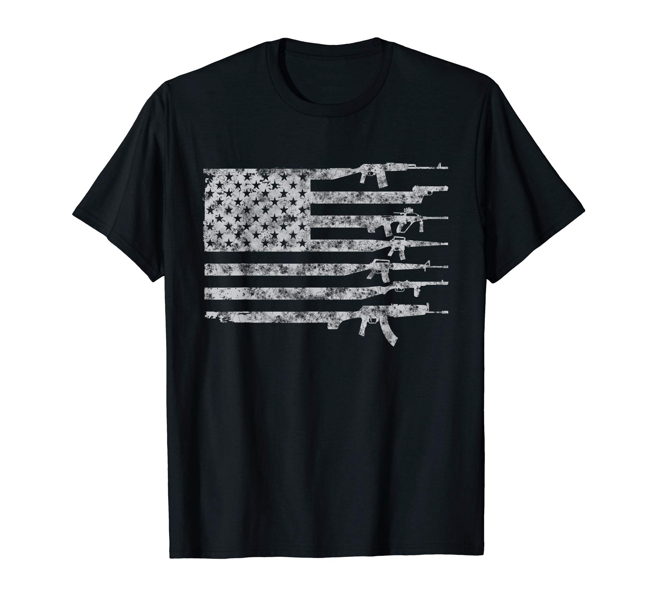 Vintage US American Flag USA Pro Gun Retro for Gun-Owners T-Shirt