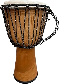 Terre Djembe Beginner Drum 20" Tall 8.5-9.5" Head Mahogany Wood Goat Skin