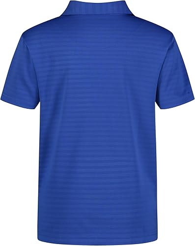 Miniatura 2 de Nautica Polo de manga corta para niños, cierre de botón y rayas en relieve, tela transpirable de rendimiento