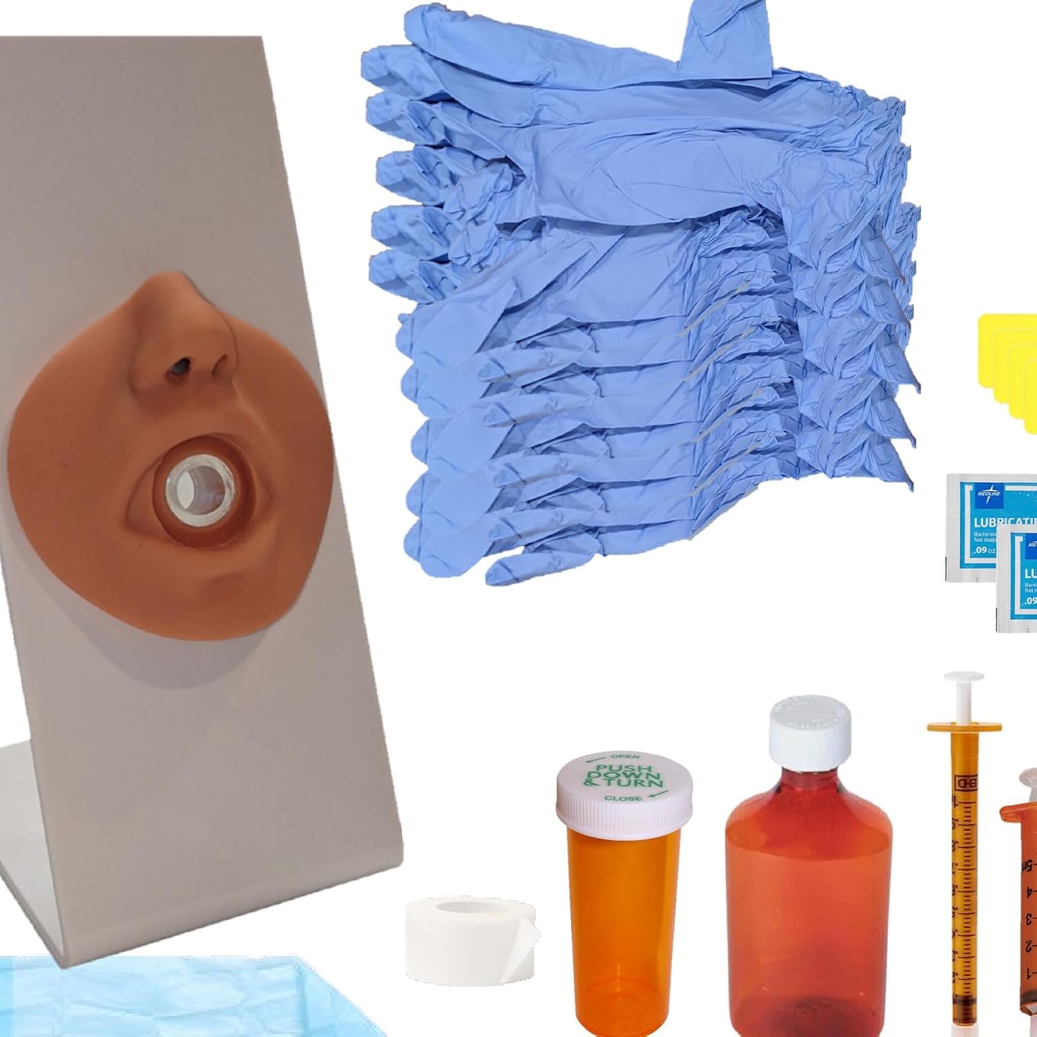 Anatomy Lab Enteral Simulation Training Kit, 60 Piece Kit Practice to Perfect Simulated Enteral Procedures
