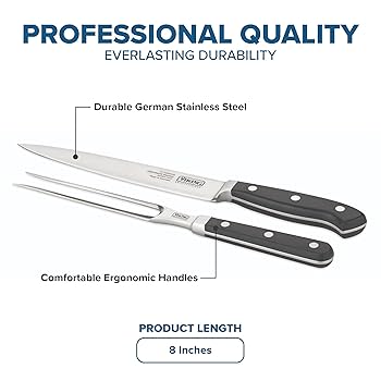 Amazon.com: Viking 2-Piece Meat Carving Knife and Fork Set, 8 Inch