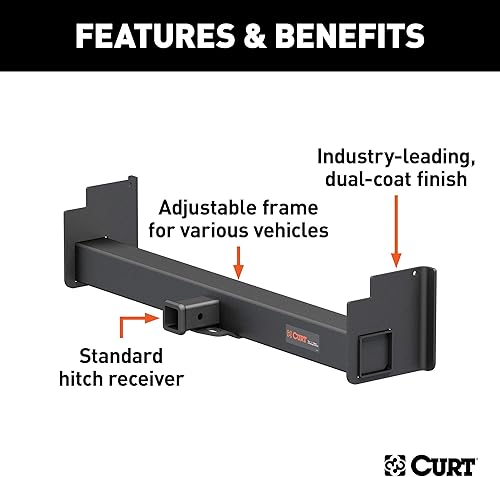 Miniatura 3 de CURT Enganche de soldadura Clase 5 15901, receptor de 2 pulgadas, 15,000 libras. Caída de 3-1/8 pulgadas, se adapta a marcos de 18 a 43 pulgadas de