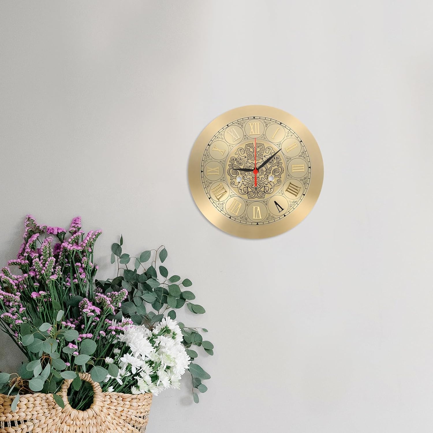 Vintage Round Metal Clock Dial Kit for DIY Clock Making with Golden Finish for Home Decor and Office Spaces Elegant European Style Craft Material