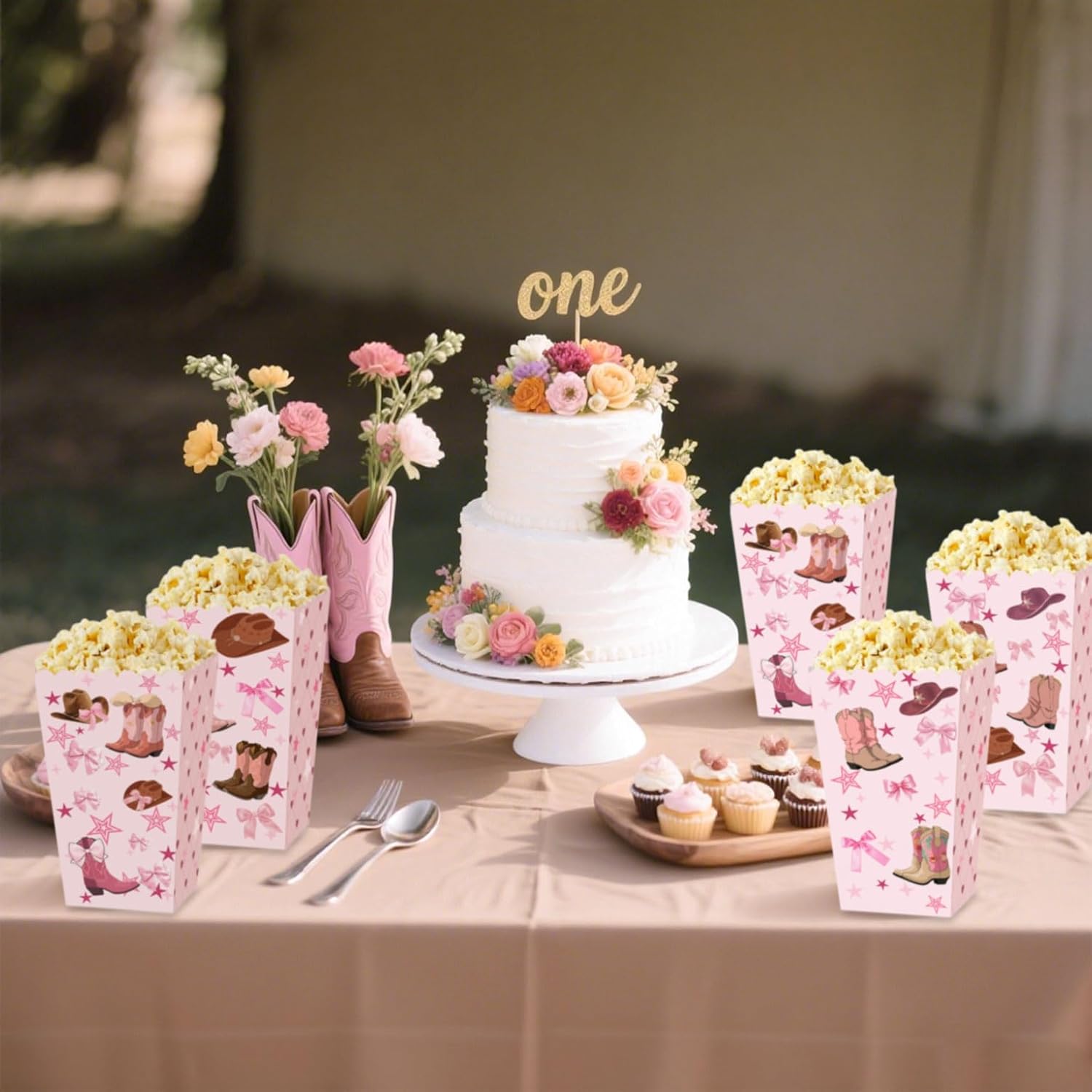 Pink Cowgirl Popcorn Boxes Western Cowgirl Party Favors Gift Goodie Boxes