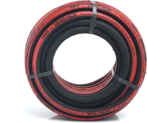 Miniatura 10 de RMX Dino-Hide Manguera de aire de goma - Acabado envuelto de alta resistencia - Flexible en -40F (manguera de plomo de 12" x 3') - WLELD1203