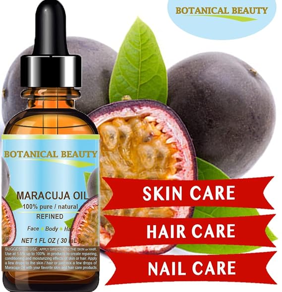 Botanical Beauty MARACUJA OIL 100% Pure Natural Cold Pressed Undiluted for Face, Skin, Hair, Body, Lip, Nails 4 Fl Oz - 120 ml Rich in Vitamin C