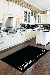 Viva Home Siyah Kaymaz Tabanlı Kitchen Yazılı Mutf