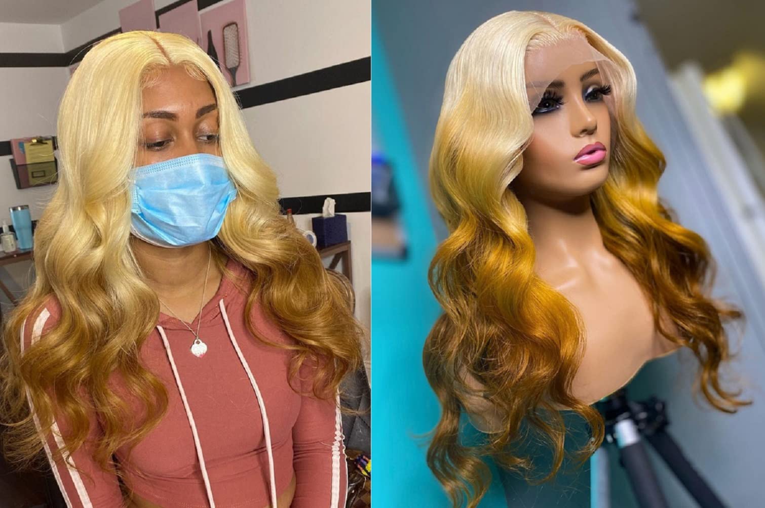 Amazon.com : Ombre Yellow Blonde Colored Lace Front Wig 