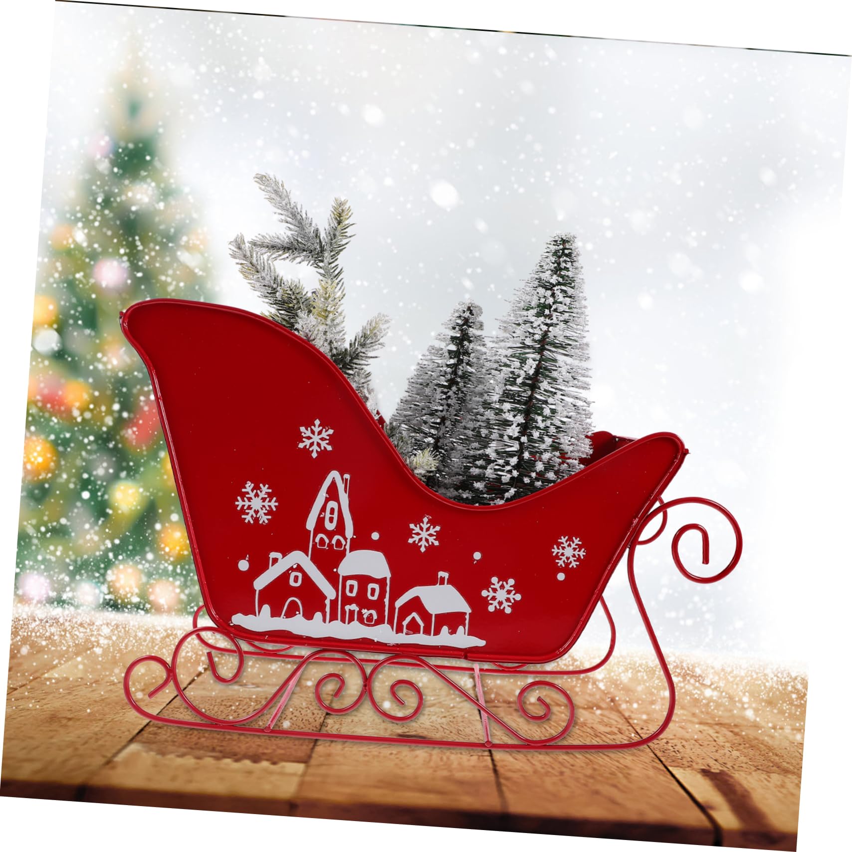 Cabilock Slitta Natalizia Resistente Decorazione da Tavolo per Feste di Natale Ornamento Tema Natalizio per Casa