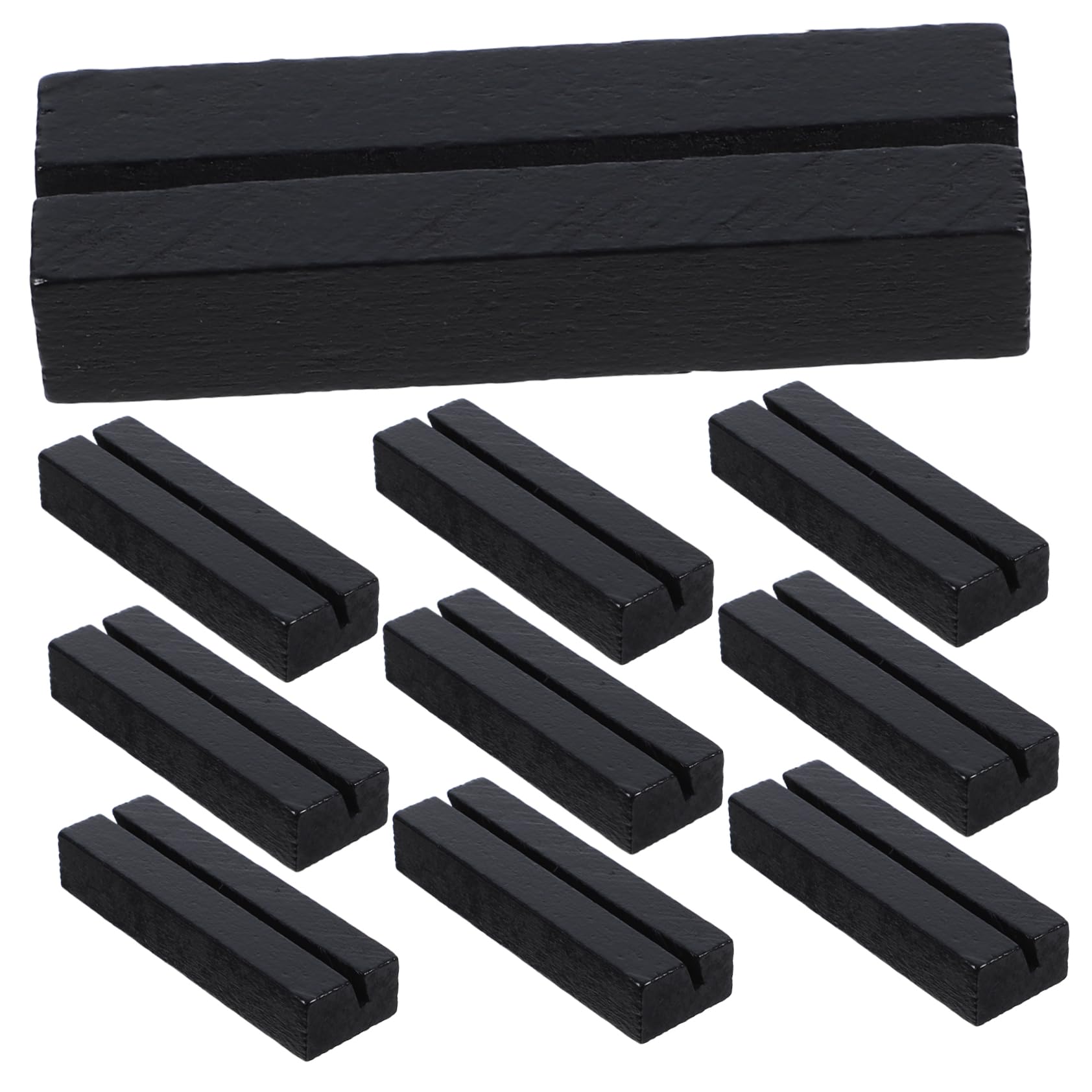 Amosfun 50 Pcs Base De Tarjeta De Registro Colocar Soportes Para Tarjetas Expositor De Tarjetas De Visita Pequeños Soportes Para Letreros De Mesa Soporte De Letrero De Escritorio De Madera