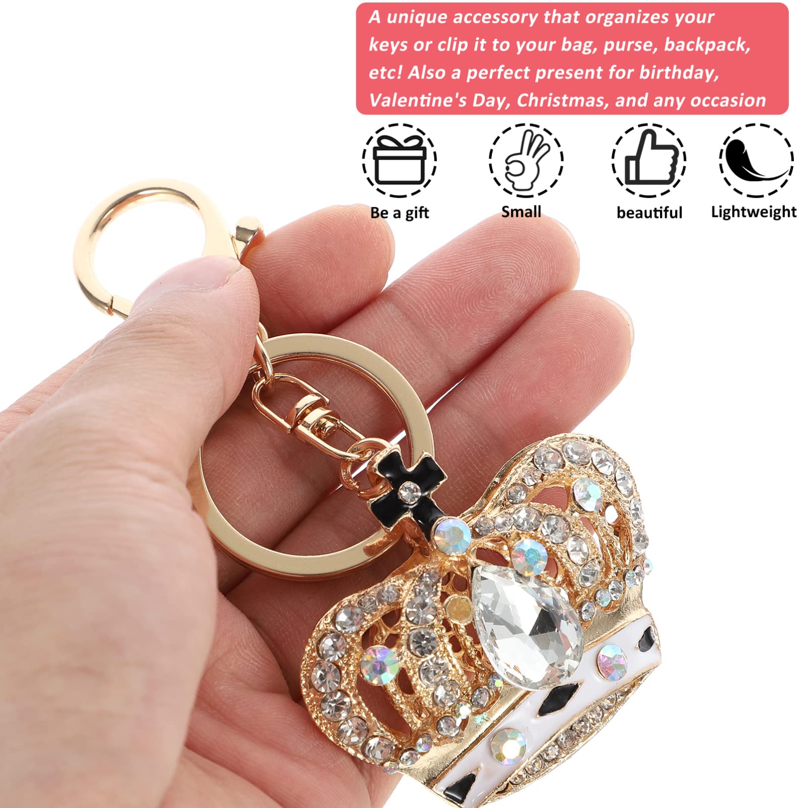 GALPADA 5piezas Llavero De Cristal Brillante Forma De Adorno De Bolso Elegante Para Mujeres y Amigas