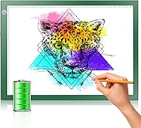 Vista 24 de Caja de trazado de luz LitEnergy con batería recargable, ultradelgada, ajustable, con alimentación USB, luz LED Artcraft, tamaño A4, para dibujo