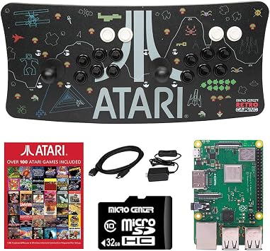 Ultimate Arcade Fightstick USB Dual Joystick 2 Player Game Controller Powered by Raspberry Pi 3B+ 1GB RAM 32GB Micro SD Card Preloaded Over 100 Classic Games