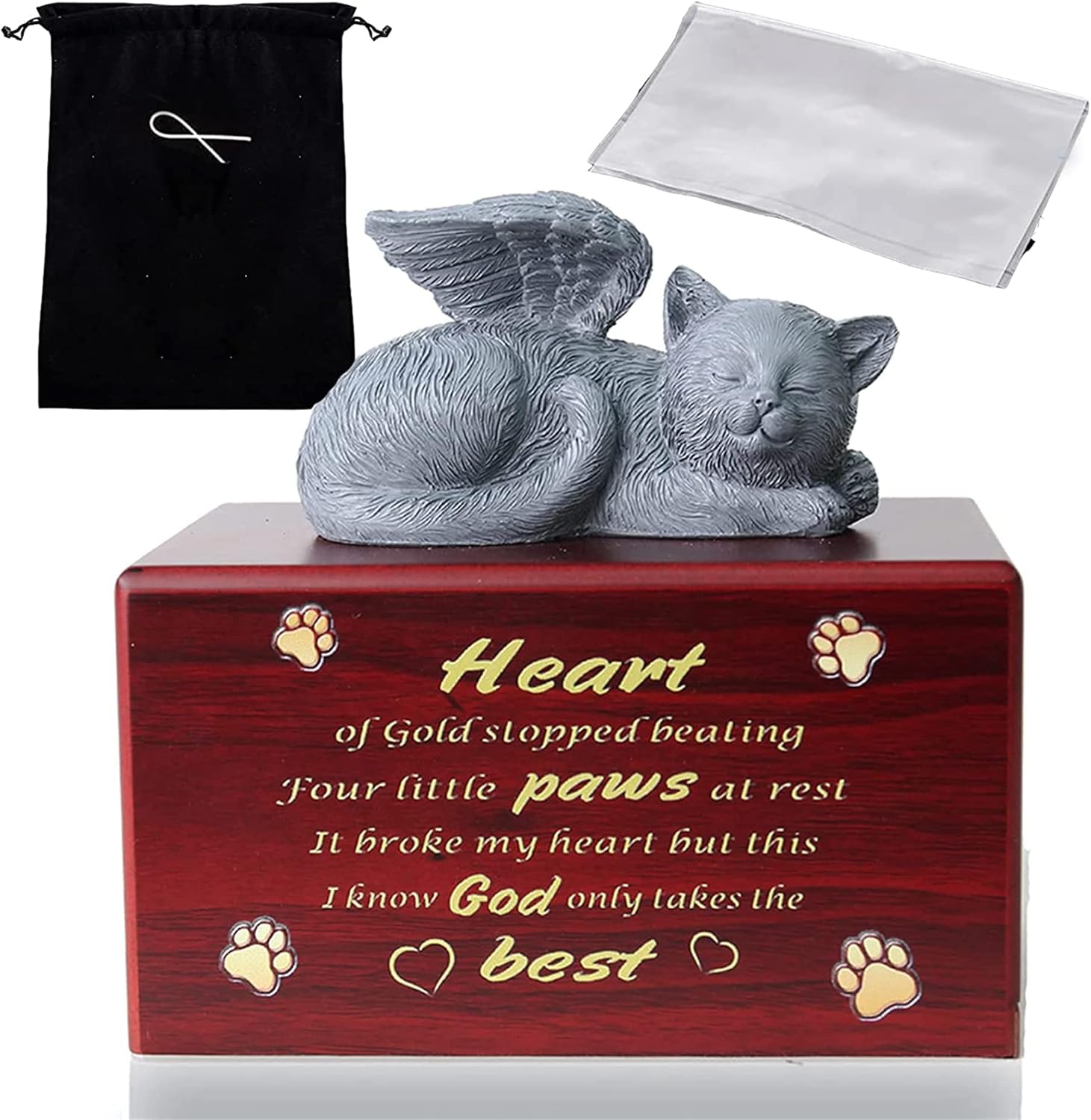 NEWDREAM Alwar Cat Urn for Ashes,Pet Urns,Pet Cremation Urn,Angel Cat