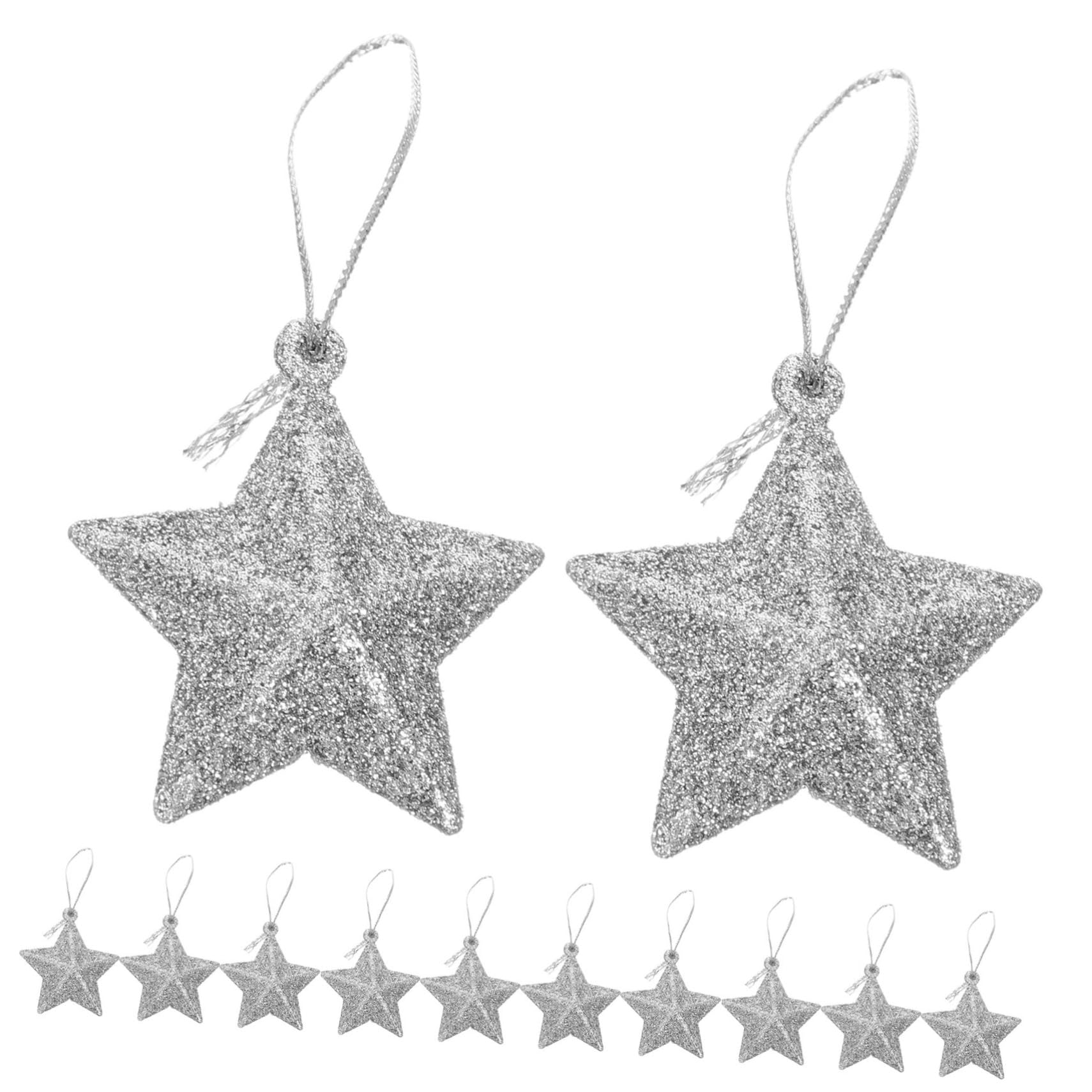 Amosfun 2 Set di Palline a Forma di Stella Decorazioni Natalizie Piccole Stelle per Albero di Natale Decorazioni Pendenti in Pvc per Delicati Decori Natalizi Pezzi * 2