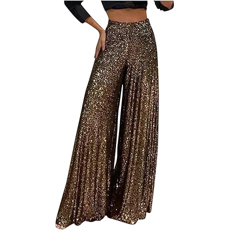 LAWOR Glitter Wide Leg Pants: The Epitome of Shimmering Elegance