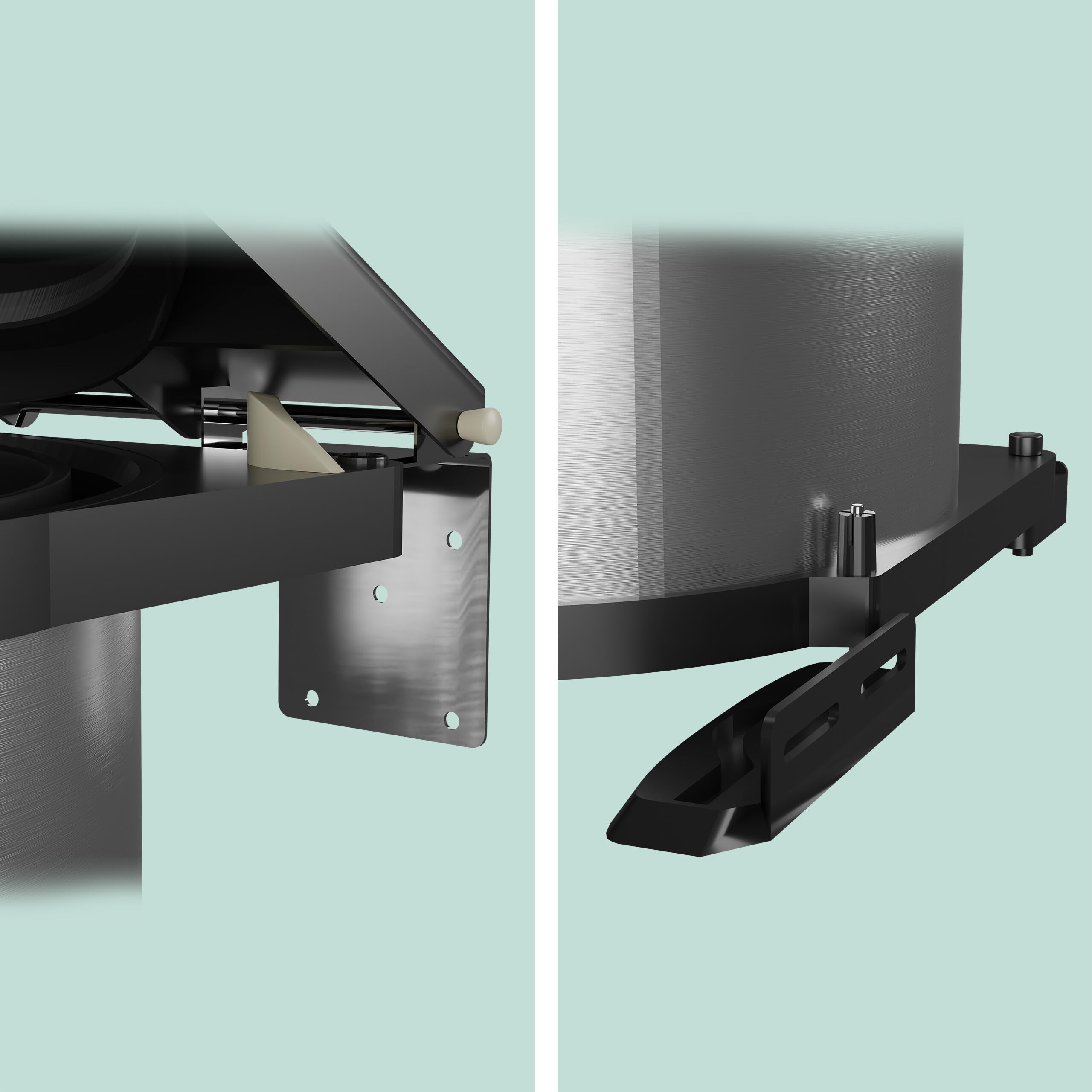 Relaxdays Poubelle encastrable pivotante, 12 l, Placard de Cuisine, 37 x 28 x 28,5 cm, Acier Inoxydable, argenté/Noir