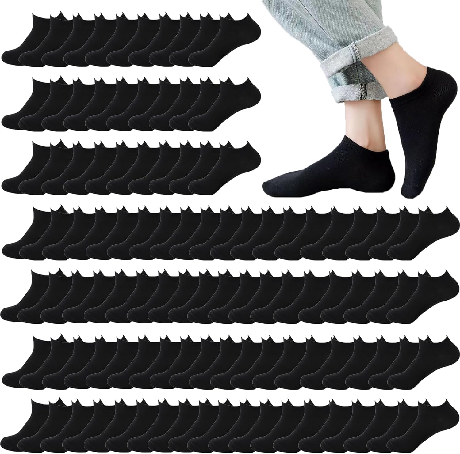 12-30 Pairs Low Cut Ankle Socks for Men Thin Breathable Casual No Show Athletic Socks Bulk