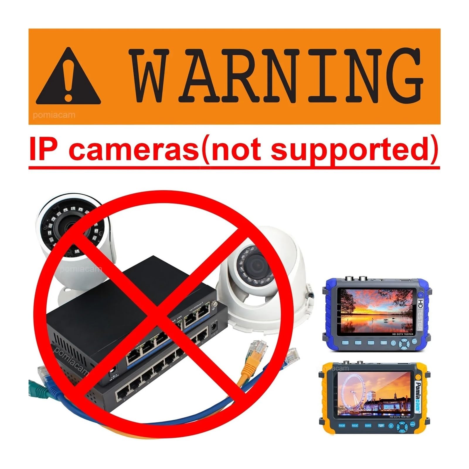 Monitor testowy CCTV, Tester CCTV IV8W Monitor do testowania kamer 8MP AHD TVI CVI CVBS RS485 sterowanie PTZ wejście VGA testowanie kabla UTP(IV8W with VGA)