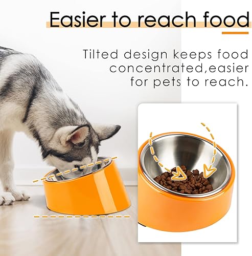Miniatura 10 de Super Design - Tazón inclinado en 15 para perros y gatos, ángulo inclinado para bulldog y perros, antideslizante y antiderrames, más fácil de
