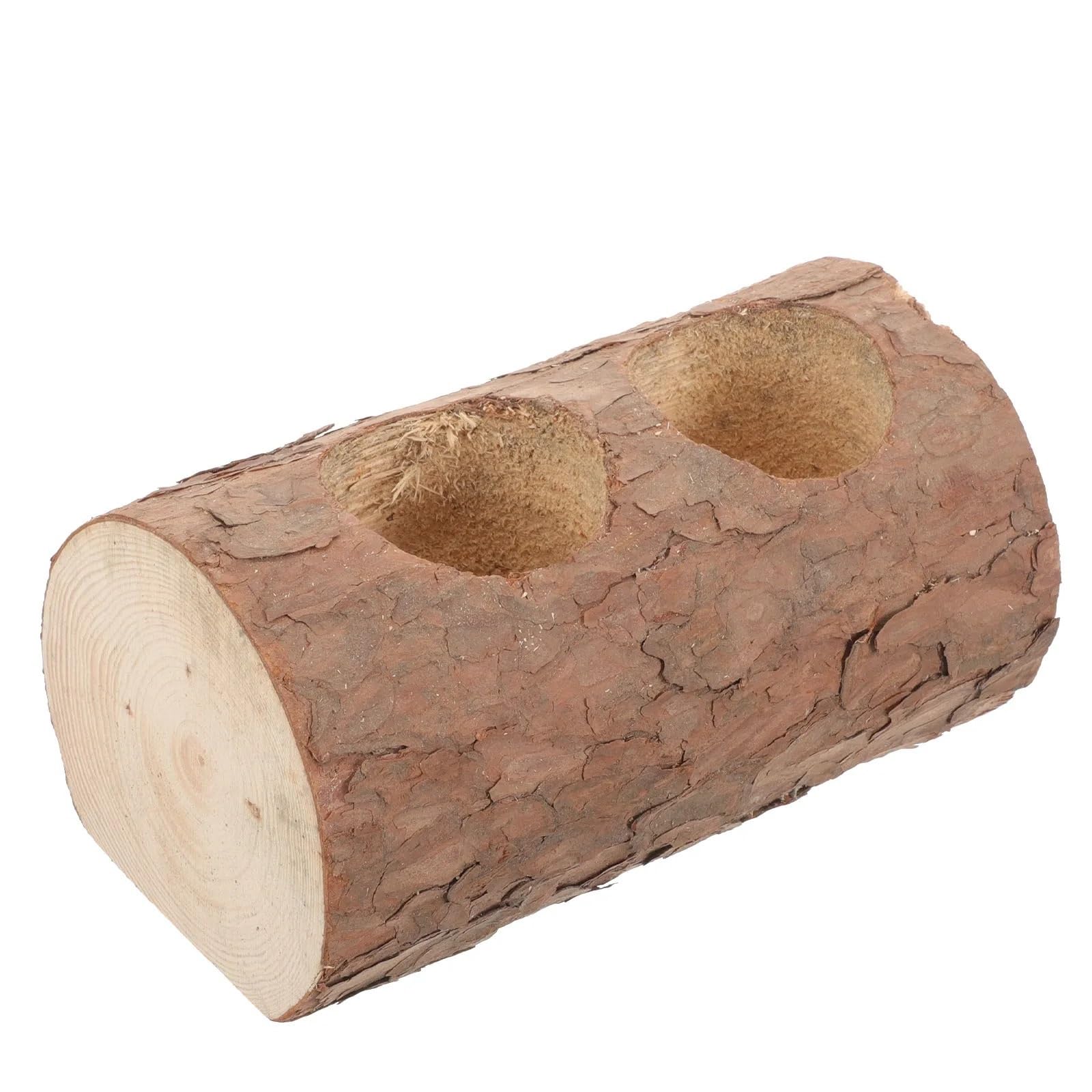 QuxetlRyz Wooden Tree Stump Decor Vintage Wooden Stump Flower Pot Tabletop Plant Container Inner Diameter 6Cm for Succulent Plants Home Decor Nursery