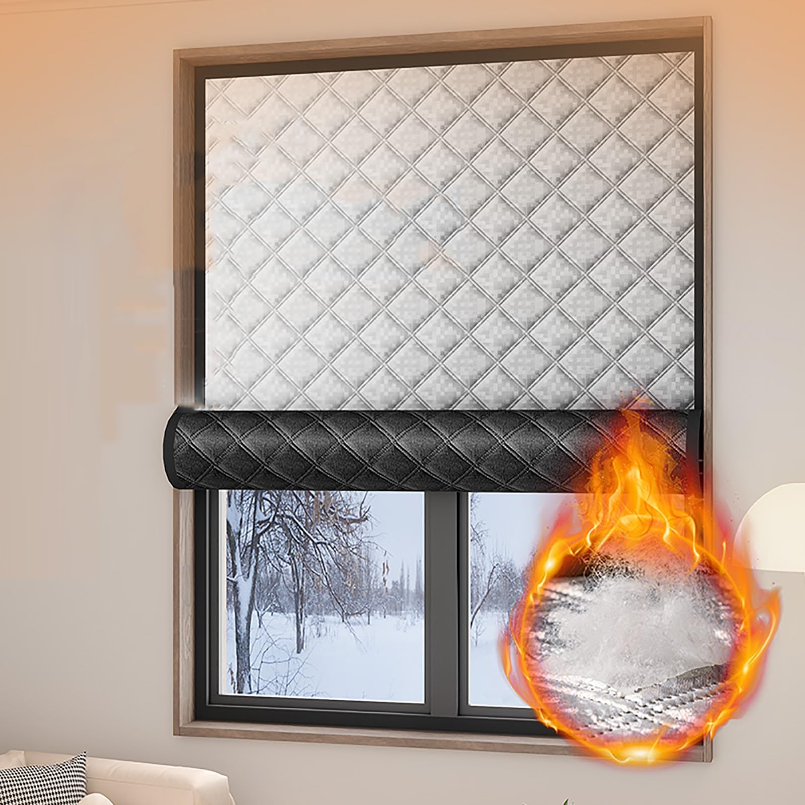 Funda TéRmica Para Ventana, Kit De LáMinas Aislantes Para Ventanas Para Bloquear Corrientes De Aire, Manta Insonorizada Grande, Cortinas Opacas TéRmicas Para Dormitorio, Paneles De Cubierta(120x180cm/