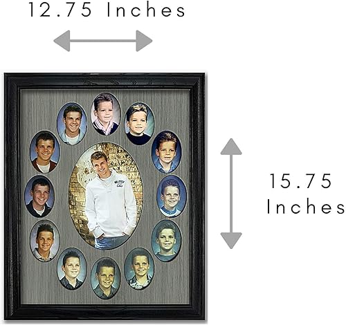 Miniatura 5 de Northland School Years - Marco de fotos K-12, collage ovalado clásico, marco de graduación para días escolares, económico, con capacidad para doce