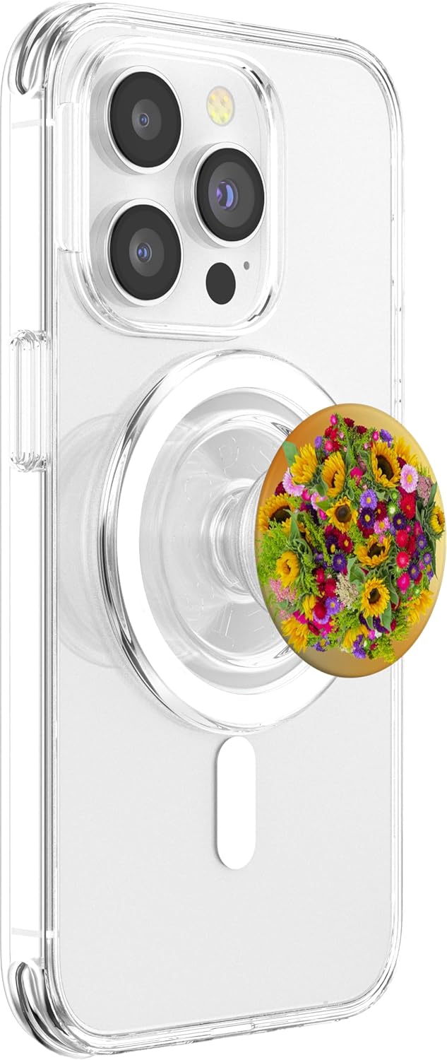 Cell Phone Button Pop Out Holder for Hand Yellow Sunflowers PopSockets PopGrip for MagSafe
