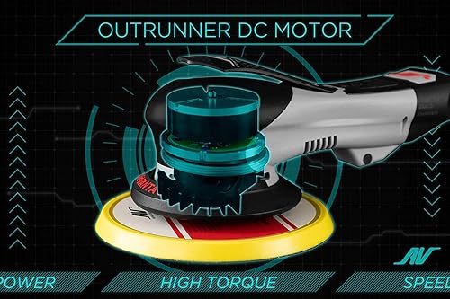 Miniatura 10 de AirVANTAGE - Lijadora eléctrica industrial avanzada de 6 pulgadas, estilo palma, de 2 generación, aspiradora central con almohadilla de perfil bajo