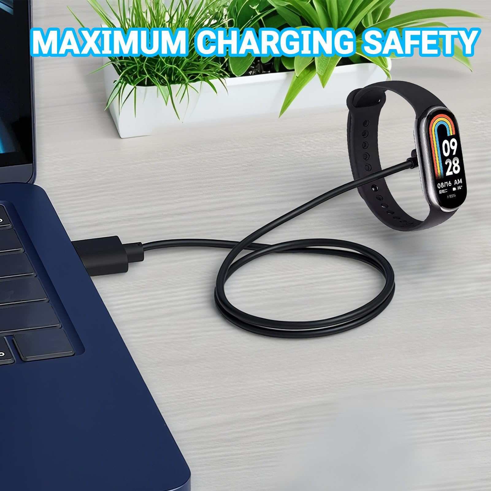 2 kable do ładowarki zegarka do zegarka Redmi Watch 5/5 Active/5 Lite/4/3 Active/3 Lite, 1 m kabel USB do ładowania kompatybilny z Xiaomi Smart Band 9/9 pro/8/8 Pro, USB 5 V 1A, szybkie ładowanie
