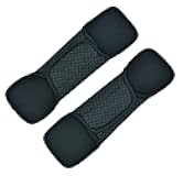 Wanty 1 Pair Black Color Neoprene Multipurpose Comfort Shoulder Strap Pads Shoulder Cushion Pad Protector for Backpack Rucksack/Travel Bag/Car Seat Belts Protect Pads (Neoprene black)