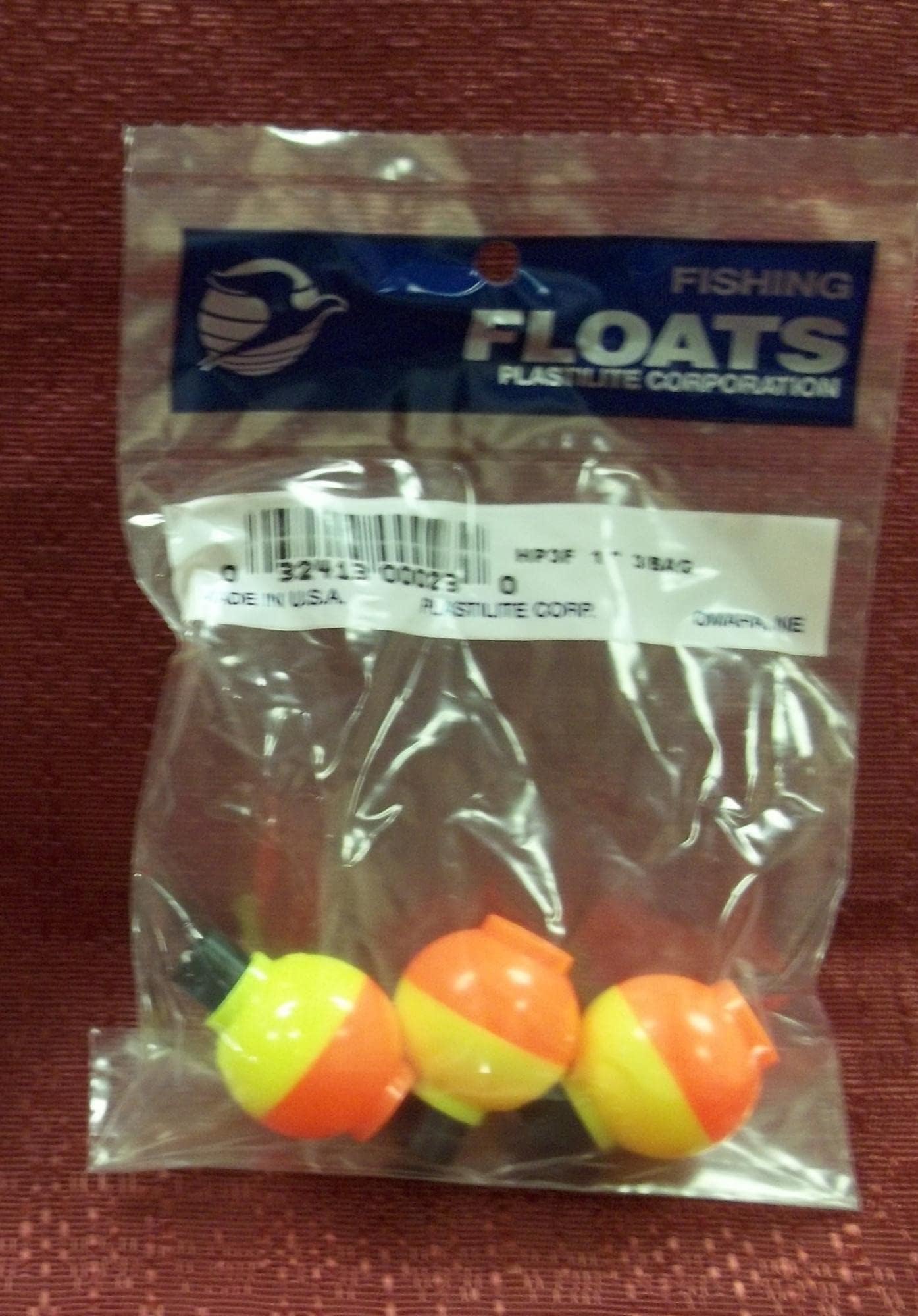 Round Plastic Float, 1 1/4", Fl/Char 3Pk, Pegable