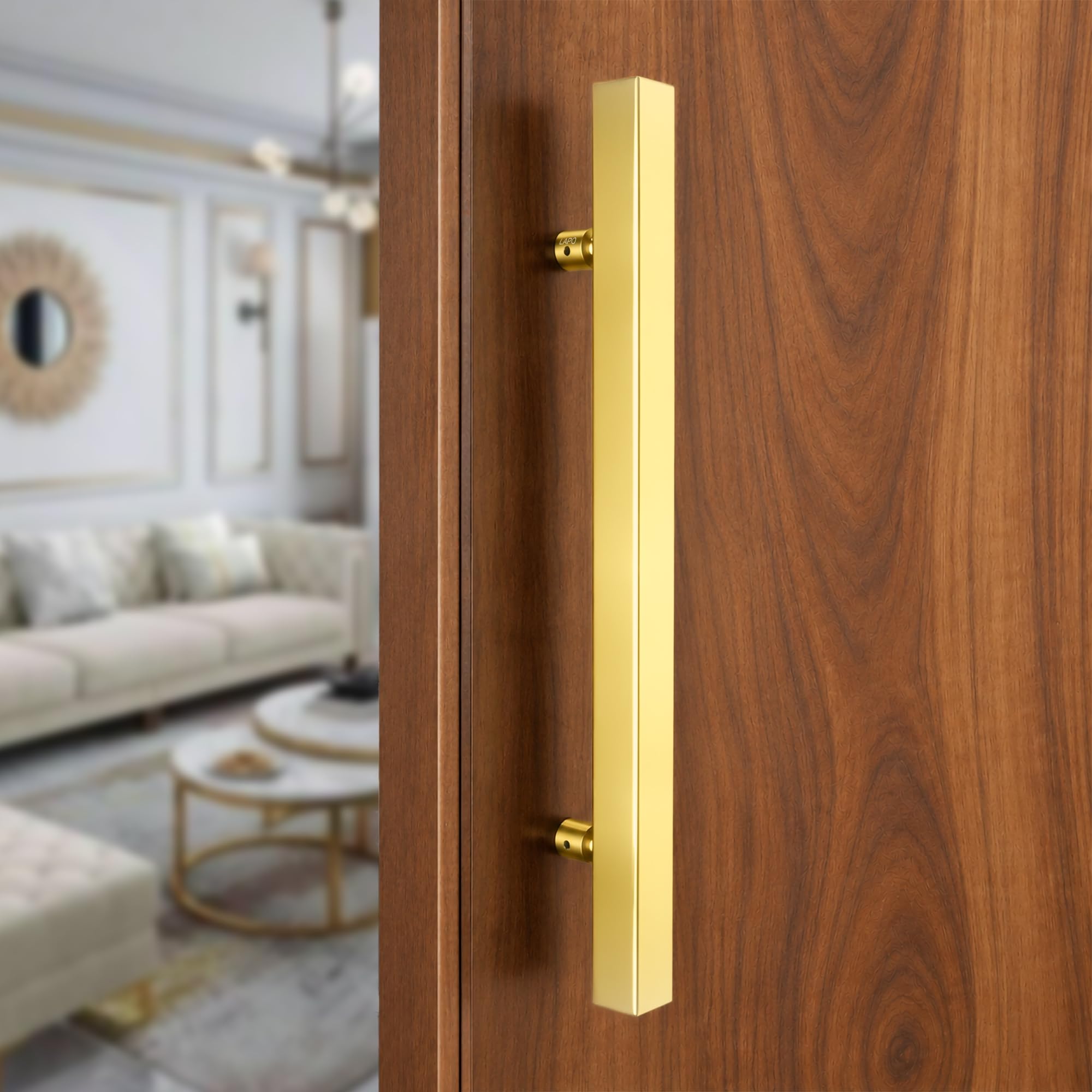 LAPO Superior 36 Inch Door Pull Handle for Home, Office & Hotel Entrance | Stainless Steel Rosegold Bar with 76cm Hole Gap | Fits 30–100mm Wooden & Glass Door| Screws Included | 3Yrs Warranty| 1Piece — Amazon image 9