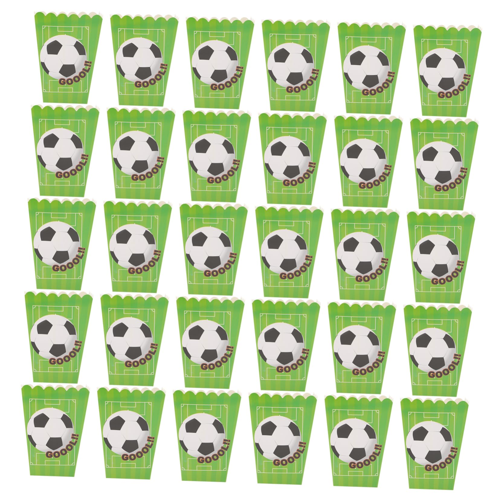 ABOOFAN 30Pcs Soccer Theme Popcorn Boxes Cardboard Popcorn Buckets Night Birthday Party and Carnival Supplies Fun Popcorn Containers for Snacks