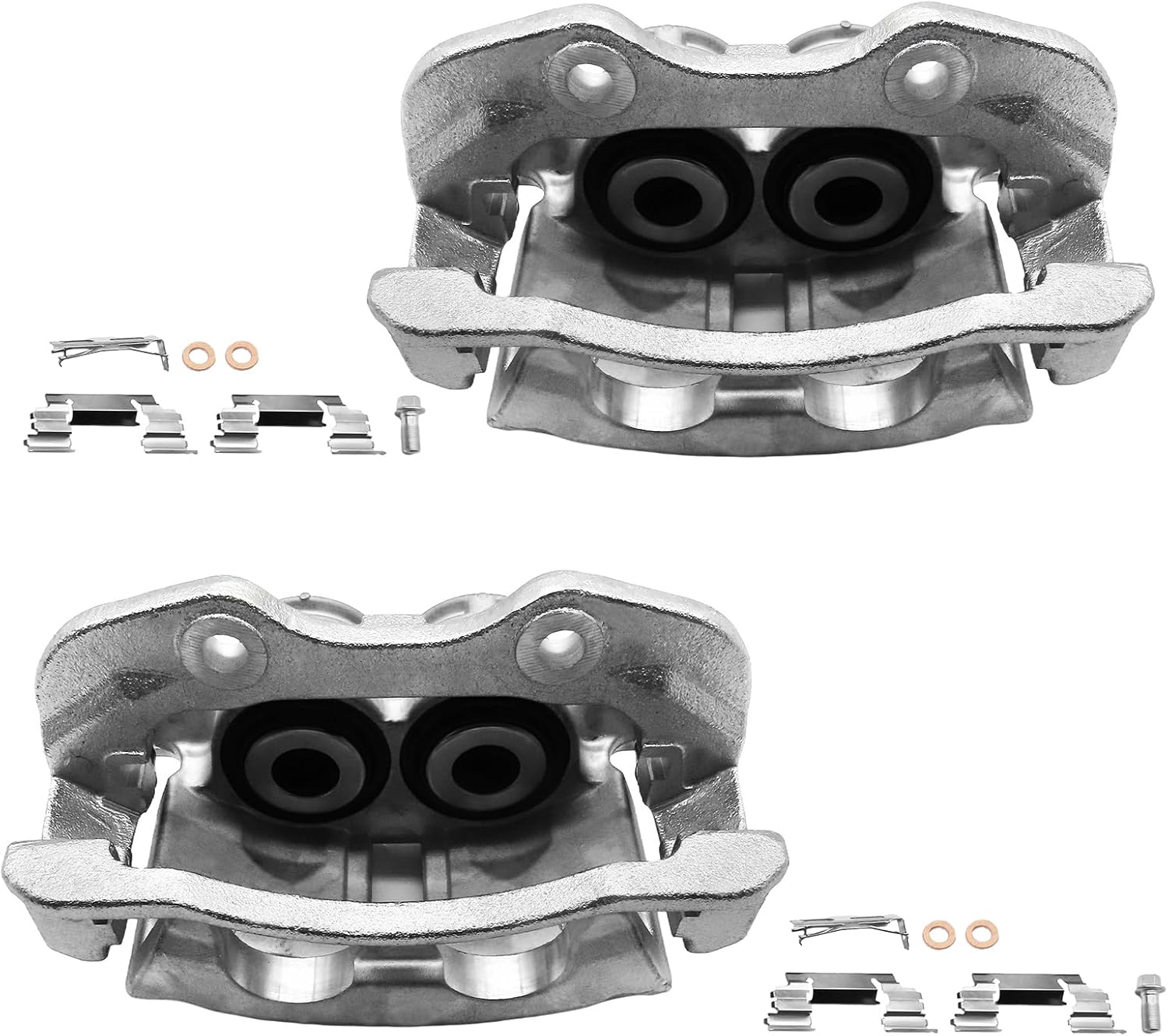 Motorevo Rear Disc Brake Caliper with Bracket Compatible with GMC Yukon 2000-2006 Dual Piston Caliper for 2 Wheel Steering Model, Left Driver & Right Passenger Side, 18-B4764 18-B4765