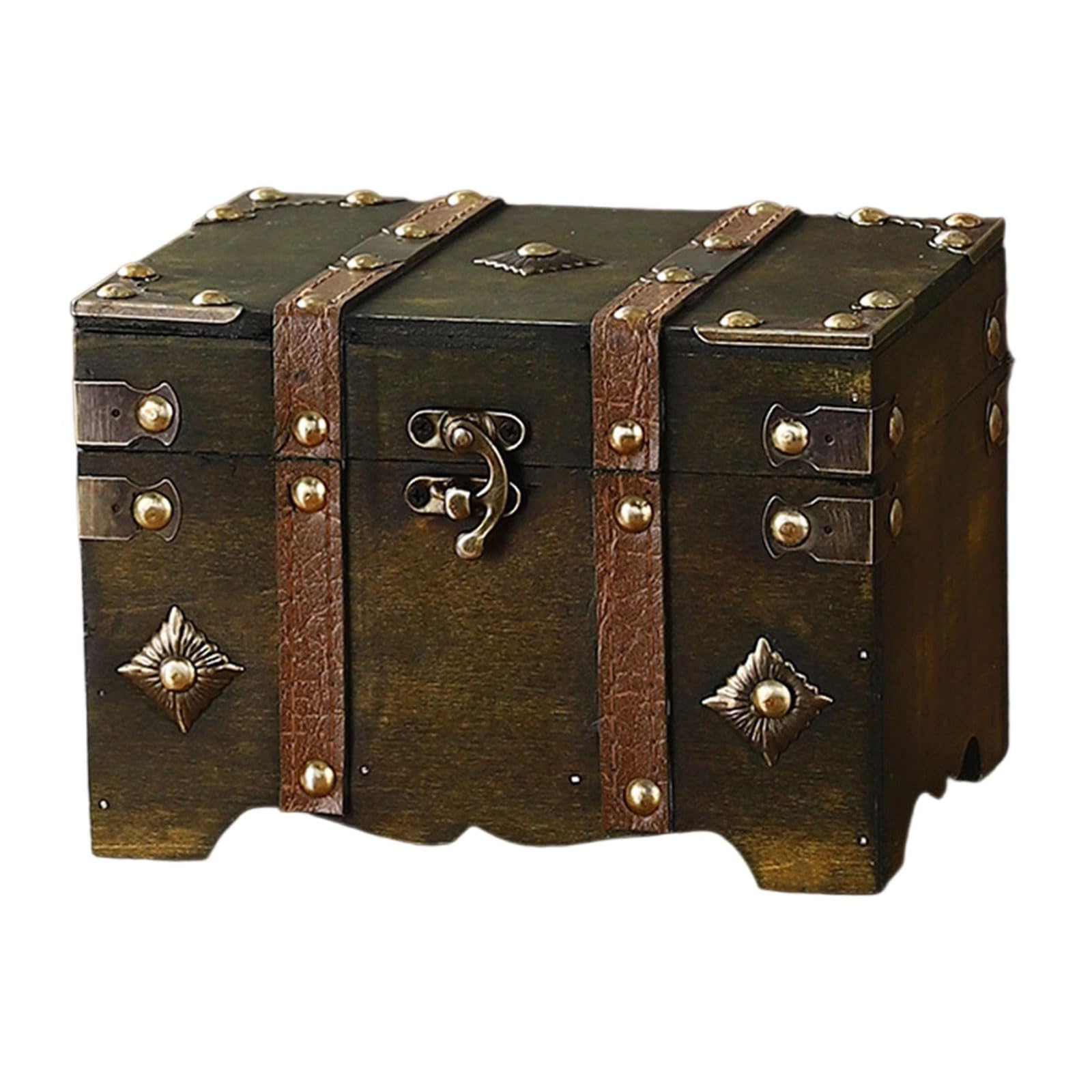 Xinsheinelry Antique Styles Locking Storage Box with Secure Combination Code Large Capacity Wooden Chest for Jewelry Collectibles Antique Styles Security Trunk