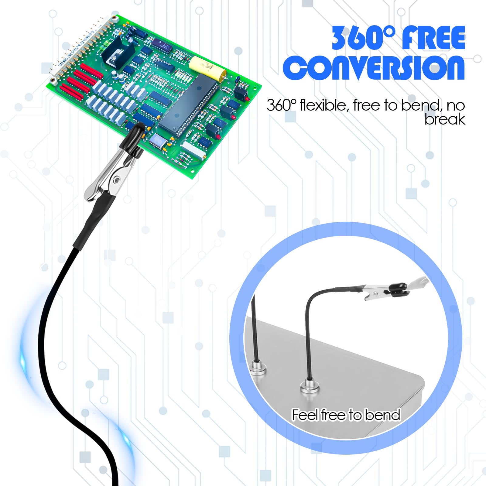 Helping Hand with Flexible Gooseneck, Third Hand Soldering with Magnetic Base, Soldering Aid with Flexible Gooseneck - Image 3